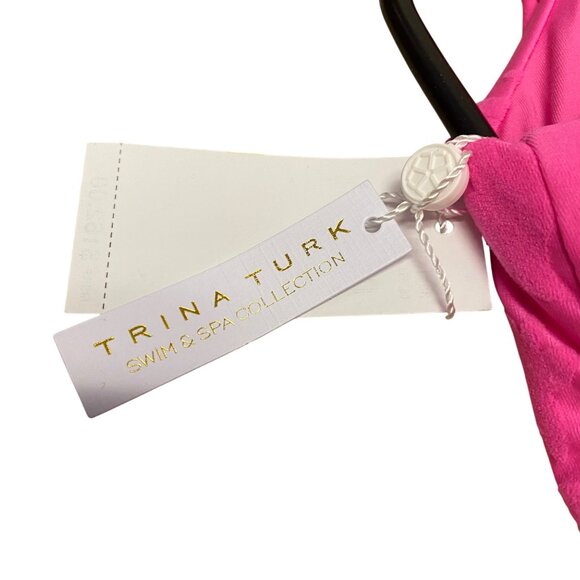 Trina Turks $162 Pink Ruffle-Front One-Piece Swimsuit Tie-Back Design 12 NWT - Picture 13 of 13